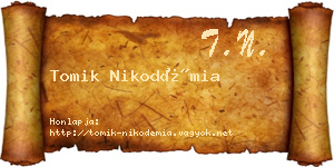 Tomik Nikodémia névjegykártya